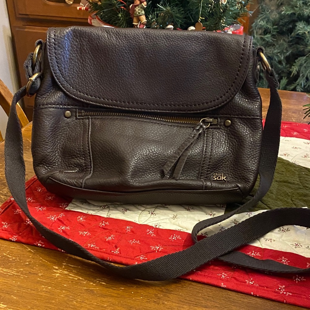 The Sak Dark Brown Leather Shoulder Bag